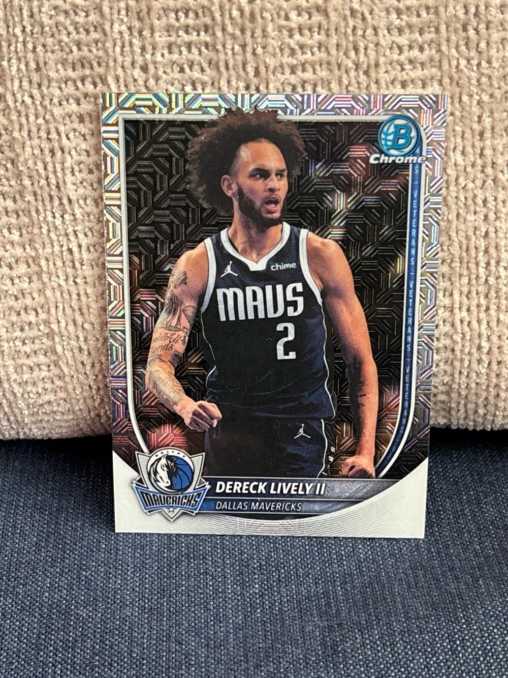 2025/26 Topps Chrome Bowman Dereck Lively II Mavericks BCV-198 Mojo Refractor